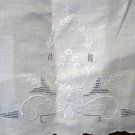 Victorian linen hand towel pale blue Madeira embroidery threadwork antique linens ll2118