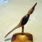 Natural wood knot sculpture bird on base vintage wood carving  hc2153
