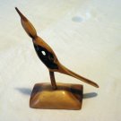 Natural wood knot sculpture bird on base vintage wood carving  hc2153
