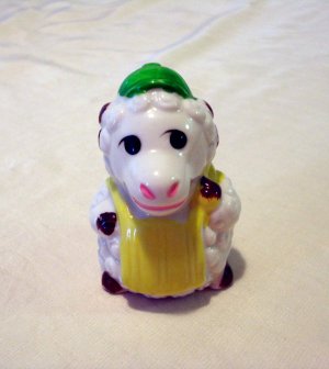 Baseball catcher tiny ram ceramic figurine cap chest protector cold paint vintage collectible hc2160