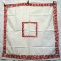 Redwork embroidered cotton tablecloth lovebirds flowers antique linens hc2186