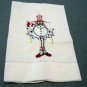 Humorous embroidered Christmas guest towel snowman in house slippers Christmas linens hc2195