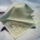 Single linen napkin filet lace insert monogrammed antique linens hc2204