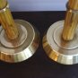 Pair Art Deco caramel Bakelite brass fluted mantle candlesticks hc2245