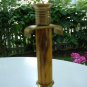 Pair Art Deco caramel Bakelite brass fluted mantle candlesticks hc2245
