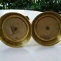 Pair Art Deco caramel Bakelite brass fluted mantle candlesticks hc2245