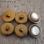9 framed moonglow plastic buttons 2 sizes vintage loose self shank backs  hc2253