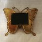 Brass and cloisonne butterfly fridge magnet blue green irridescent vintage hc2267