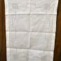 Punchwork and whitework embroidered fine linen table mat tray liner antique hc2273