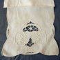 Antique linen lingerie hosiery case pansy embroidery openwork cutwork  hc2281