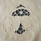 Antique linen lingerie hosiery case pansy embroidery openwork cutwork  hc2281