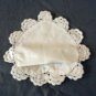 Whitework heart shaped sachet pocket crocheted lace edge hc2286