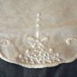 Antique linen table mat whitework embroidery French knots hc2287