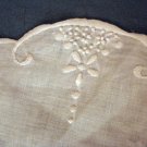 Antique linen table mat whitework embroidery French knots hc2287
