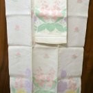 Pair antique linen huck hand towels pastel tinted jacquard pattern threadwork hem  hc2294