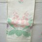 Pair antique linen huck hand towels pastel tinted jacquard pattern threadwork hem  hc2294