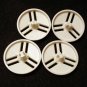 4 Art Deco plastic buttons white self shank large size great hc2296