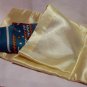 1950s Nylon satin hosiery case floral on yellow vintage unused hc2304