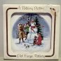 Old Forge Pottery England miniature ceramic picture snowman vintage hc2315