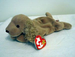 Spunky the cocker spaniel Ty Beanie Baby tan plush retired mint  hc2317