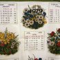 1979 Flowering plants souvenir towel tri-lingual Swiss made Alba vintage hc2345