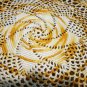 Marigold and white hand crocheted doily pinwheel Irish crochet flowers perfect vintage  hc2348