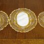 3 Piece buffet set of linen centered crocheted doilies varigated thread  vintage  hc2351