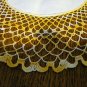 3 Piece buffet set of linen centered crocheted doilies varigated thread vintage hc2351