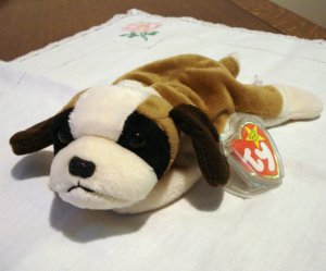 Bernie the Saint Bernard puppy dog Ty Beanie Baby toy retired mint  hc2352