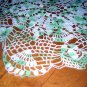 Buffet set of 3 green white varigated crocheted doilies Saint Patrick's Day hc1206
