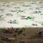 1950s Printed cotton sailcloth tablecloth kitchen motif excellent vintage hc2360
