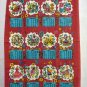 1975 Calendar tea towel Pennsylvania Dutch motif Save the Children promo vintage hc2362