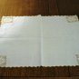 Antique linen placemat tray liner with filet lace corners ivory hc2386
