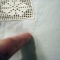 Antique linen placemat tray liner with filet lace corners ivory hc2386