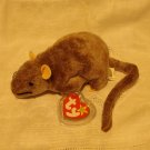 Tiptoe the brown mouse Ty Beanie Baby toy retired mint  hc2393