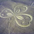 Ayrshire whitework embroidered pillow cover or tablecloth shamrocks antique hc2394