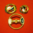 Buttons odd lot 3 gold tone enamel yin yang for crafts jewelry vintage hc2402