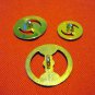 Buttons odd lot 3 gold tone enamel yin yang for crafts jewelry vintage hc2402
