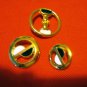 Buttons odd lot 3 gold tone enamel yin yang for crafts jewelry vintage hc2402