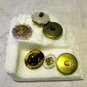Buttons odd lot of 6 elegant 1940s plastic with shanks for crafts jewelry vintage hc2412