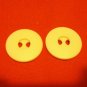 2 vintage plastic buttons white 2 hole unusual 1 inch size hc2431