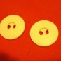 2 vintage plastic buttons white 2 hole unusual 1 inch size hc2431