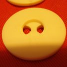 2 vintage plastic buttons white 2 hole unusual 1 inch size hc2431