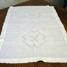 Antique jacquard linen hand towel white threadwork details hem  hc2439