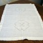 Antique jacquard linen hand towel white threadwork details hem  hc2439