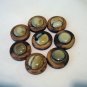 8 Matching plastic buttons stone and wood look sewing crafts hc2442