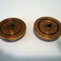 2 Matching plastic buttons faux marble and copper shank backs sewing crafts hc2443