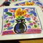 Ken Done Black Vase 6 drink coasters cork backed boxed hc2449