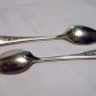 2 Demitasse coffee spoons silverplate fiddlebacks antique hc2460
