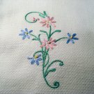 Pair embroidered huck towels threadwork hem near antique hc2467